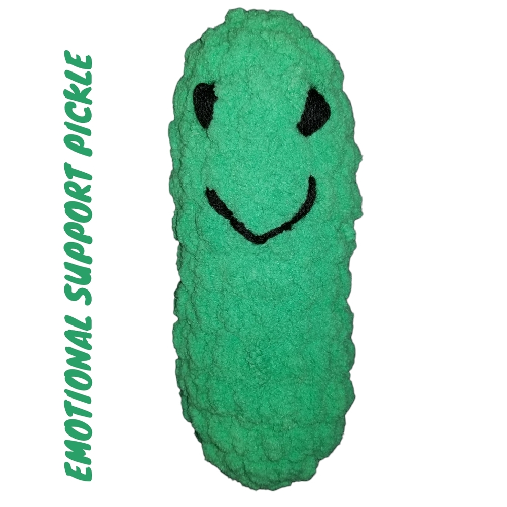 EMOTIONAL SUPPORT PICKLE New Handmade Crochet